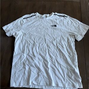 The North Face White Short-Sleeve Logo Tee with Shoulder Tape